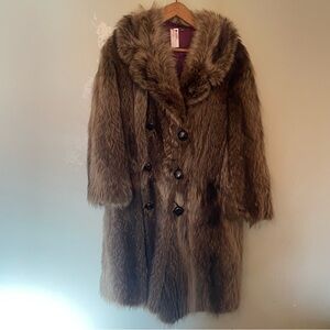 Women’s Vintage Real Fur Double-Breasted Coat